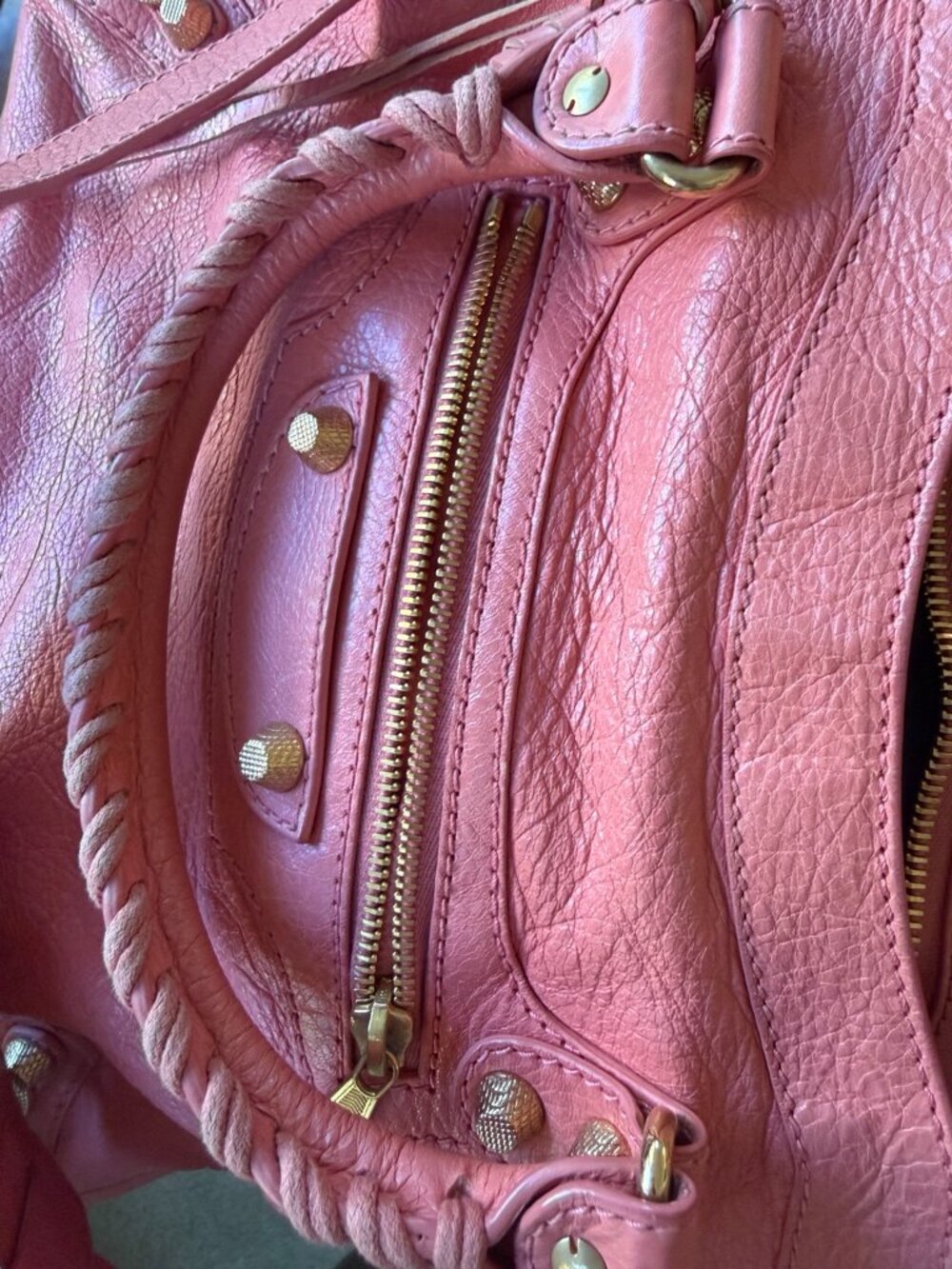 Balenciaga Classic City Pink Leather Motorcycle Bag - Picture 4 of 9